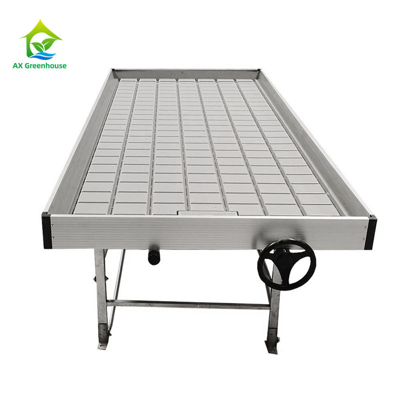 ইব এবং ফ্লো 4FT * 8FT উল্লম্ব হাইড্রপোনিক মুভযোগ্য রোলিং বেঞ্চ স্টল সহ গ্রো টেবিল
